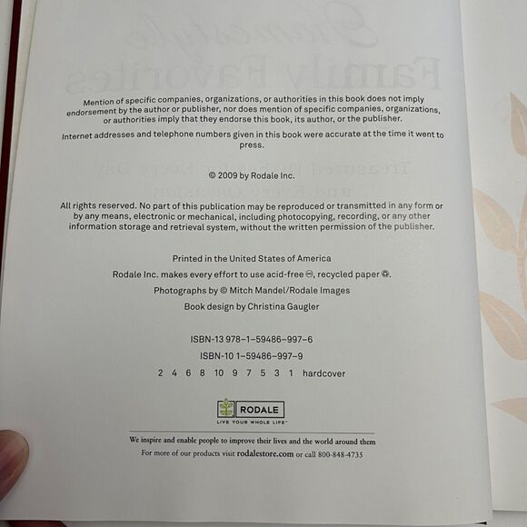 Cookbook Homestyle Family Favorites Annual Recipes 2009 Hardcover - Picture 3 of 6